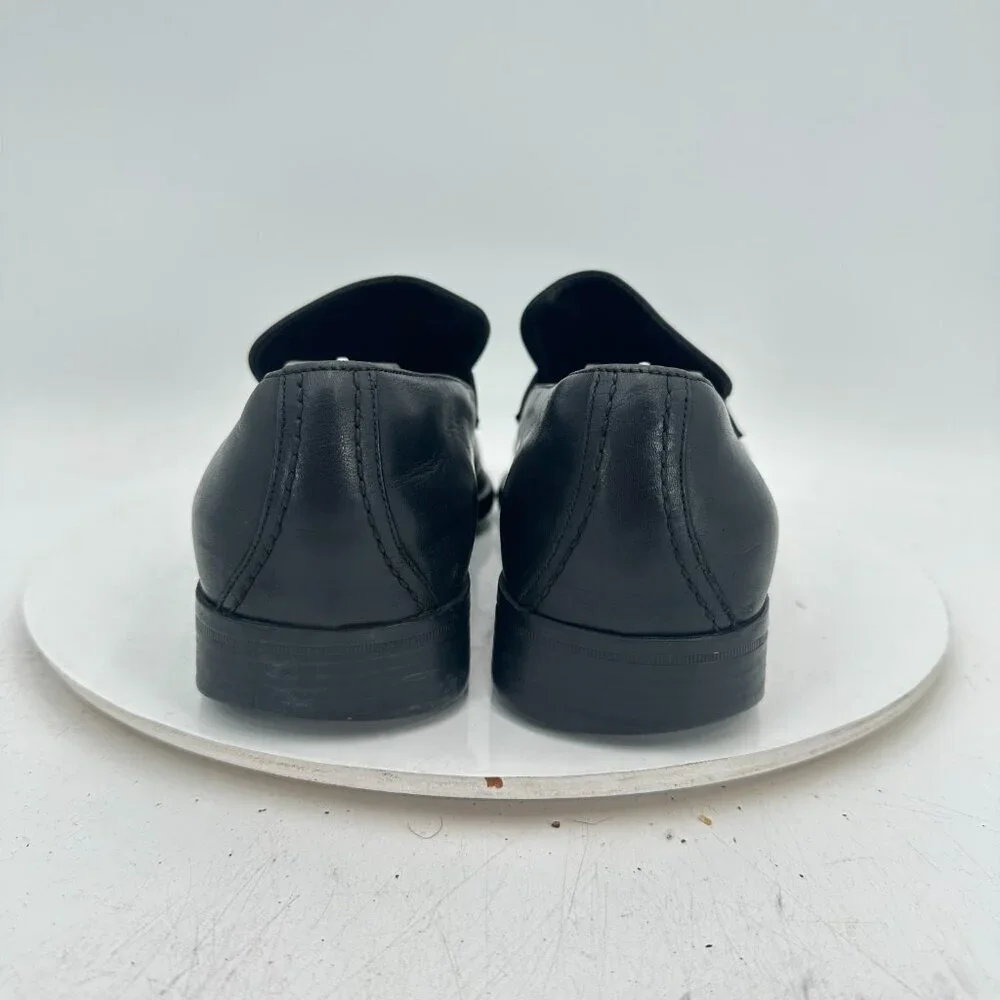 Gucci Men Size UK 8.5D US 9D Dark Black Leather Buckle Penny Loafer Dress Shoes
